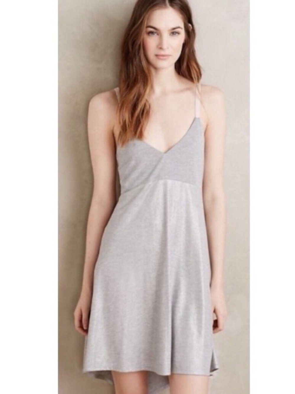 Anthropologie Eloise (XS) blythe knit slip gray shimmer stretch knit